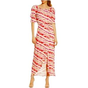 FRAICHE by J Moga Pink/Purple Abstract Maxi Dress, Size Large